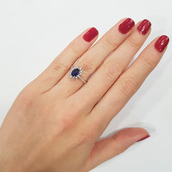 0.61 ct. Pırlanta Safir Yüzük - 3