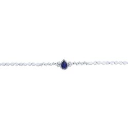 1.29 Karat Pırlanta Safir Bileklik - 2