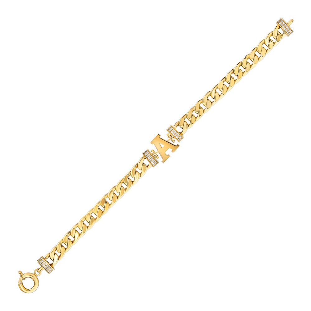 14 Ayar Altın Harf Bileklik Gurmet Chain - 1