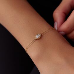 14 Ayar Altın Vintage Bileklik 17+2 cm YENİ - 1