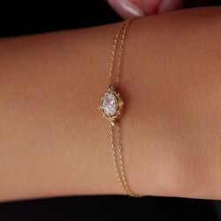 14 Ayar Altın Vintage Bileklik 17+2 cm YENİ - 2