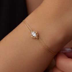 14 Ayar Altın Vintage Bileklik 17+2 cm YENİ - 3