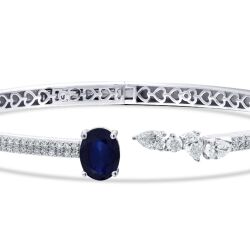 2.63 Karat Pırlanta Safir Kelepçe - 2