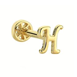Altın Piercing -H- Harf 14 Ayar Tragus - Thumbnail