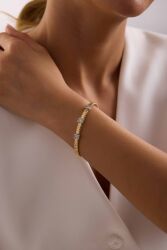 İtaly Model Özel Tasarım Altın Baget Bileklik 18 cm - 5 mm - 2